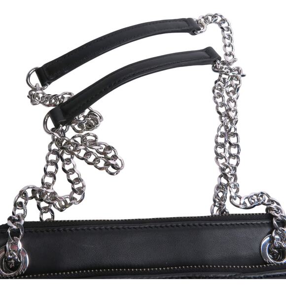 New VINCE CAMUTO Black Quilted Leather Convertible Strap Shoulder Crossbody Bag - Picture 7 of 10